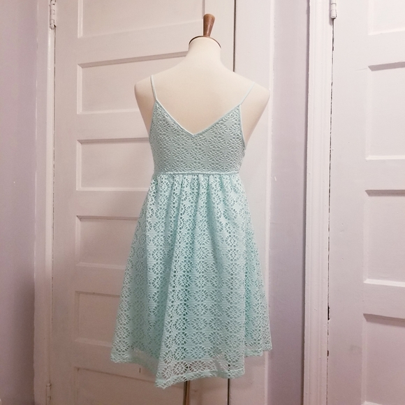 Express Lace Mint Green Babydoll Dress, Size S - Picture 9 of 12